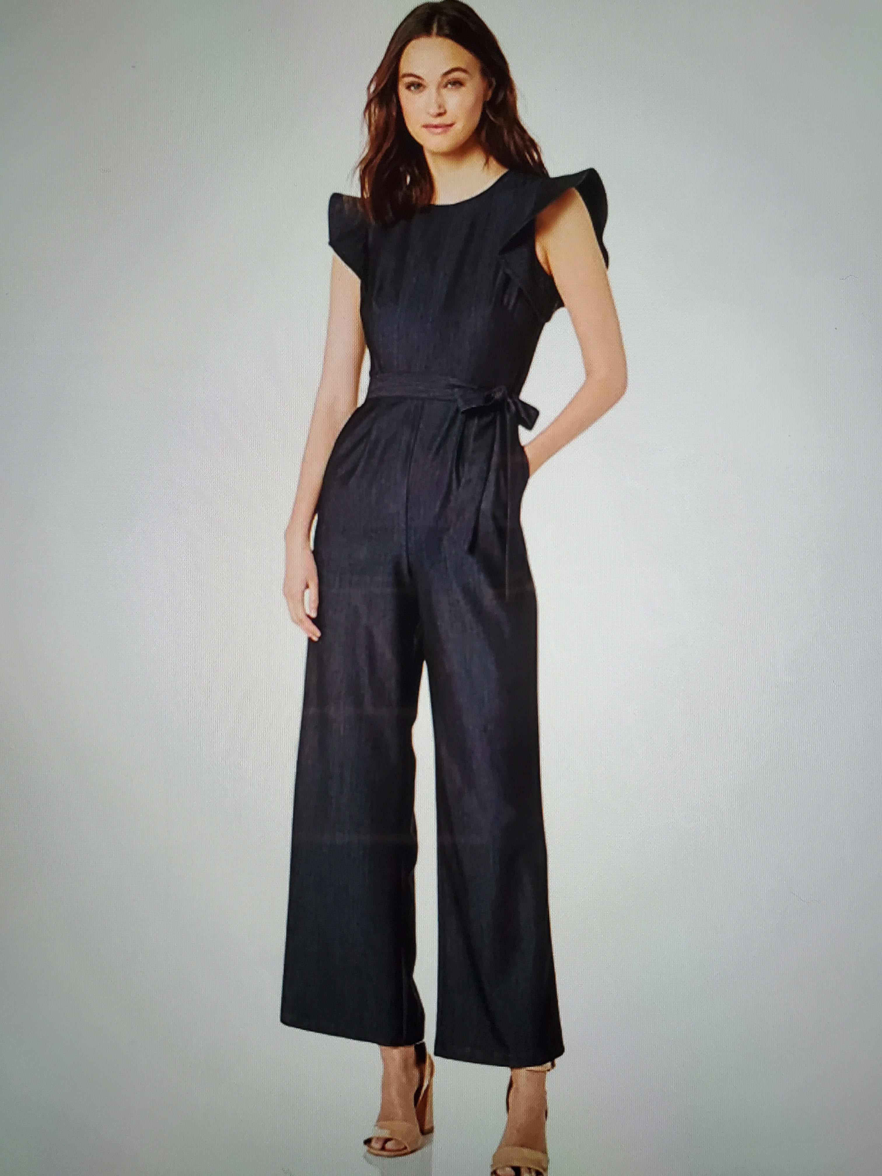 Calvin klein flutter sleeve jumpsuit outlet