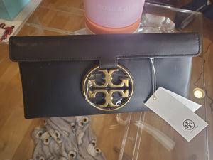 TB Black Miller Metal Logo Clutch