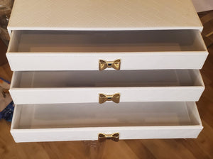 Bone/Off-White 3-Drawer Jewelry Organizer