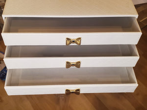 Bone/Off-White 3-Drawer Jewelry Organizer