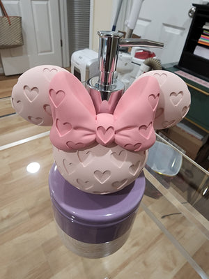 Rose Heart Embossed Minnie Mouse Hand Soap Dispenser