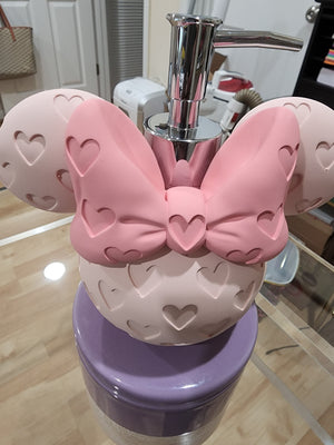 Rose Heart Embossed Minnie Mouse Hand Soap Dispenser