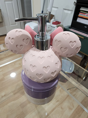 Rose Heart Embossed Minnie Mouse Hand Soap Dispenser