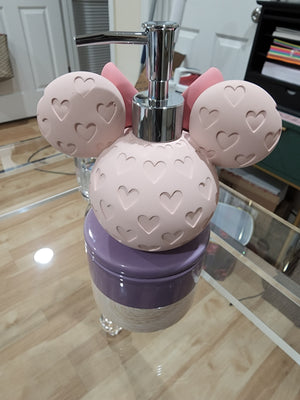 Rose Heart Embossed Minnie Mouse Hand Soap Dispenser