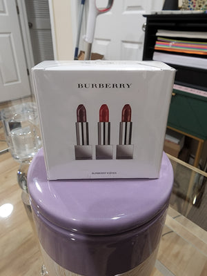 Trio of Burberry Kisses Hydrating Lip Colour (Oxblood, No. 97, Military Red, No. 109, & Russet No. 93