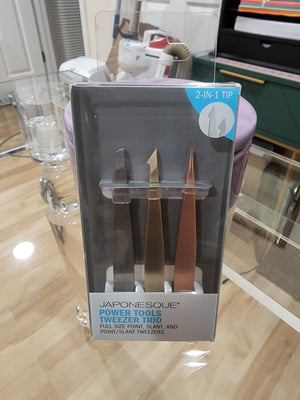 Power Tools Tweezer Trio (Stainless Steel, Rose-Gold, Goldtone-Plated)
