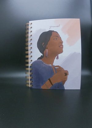 Goldtone Twin Wired Black Female Empowerment Lined Journal