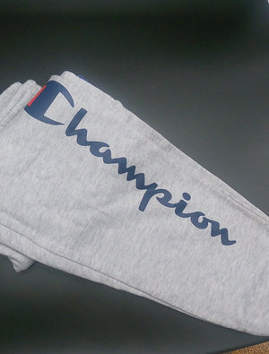 CHAMPION Light Grey Script Logo Sweatpants