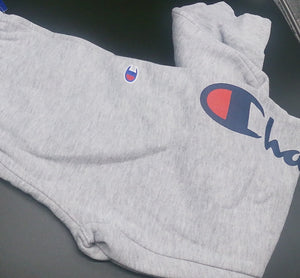 CHAMPION Light Grey Script Logo Sweatpants