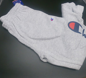 CHAMPION Light Grey Script Logo Sweatpants