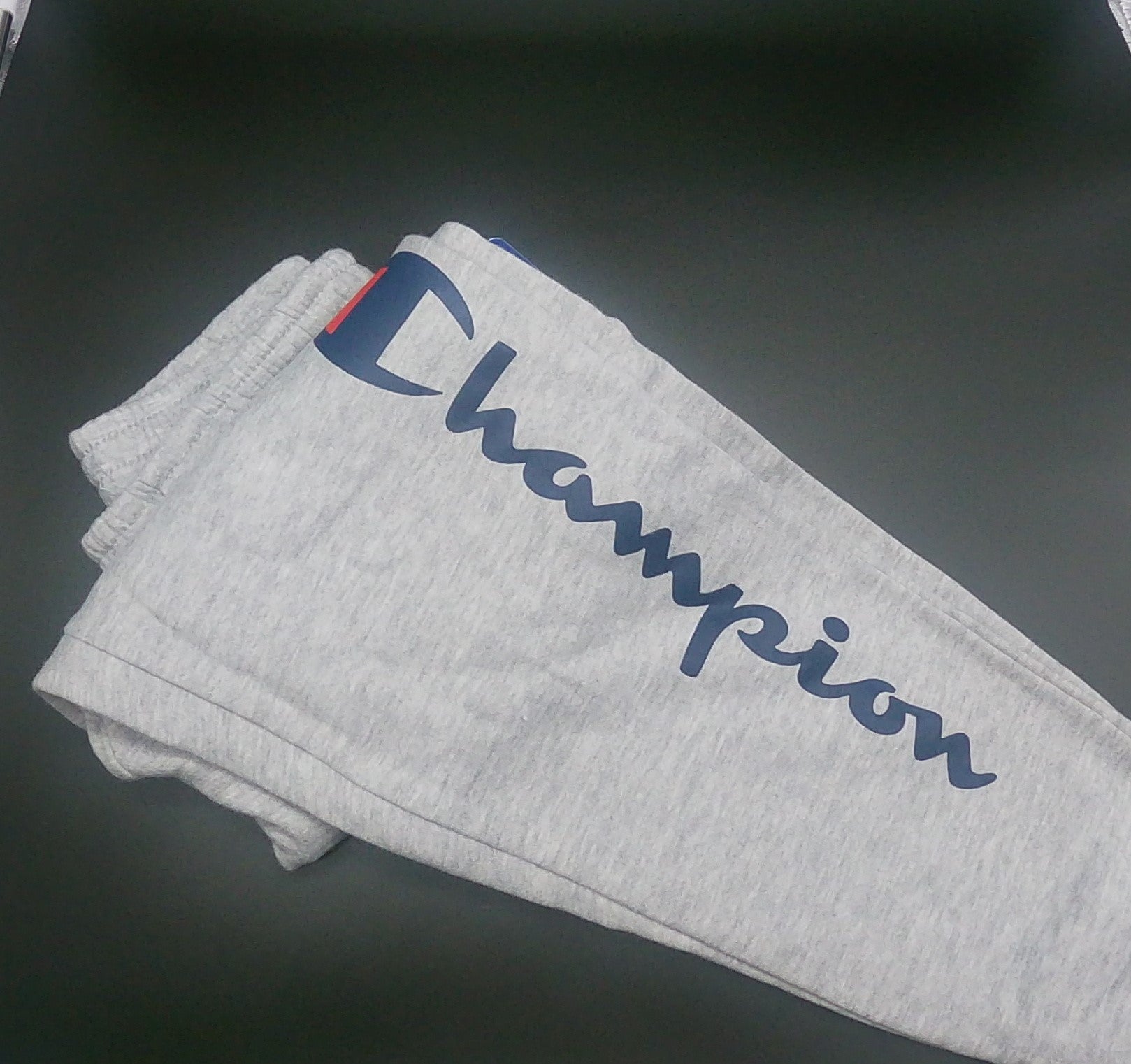 CHAMPION Light Grey Script Logo Sweatpants