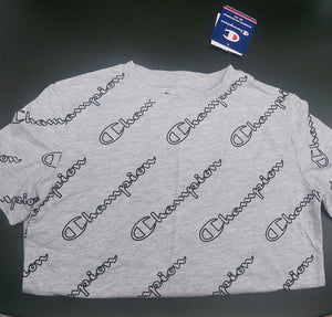 Champion Light Grey Script Logo Tee