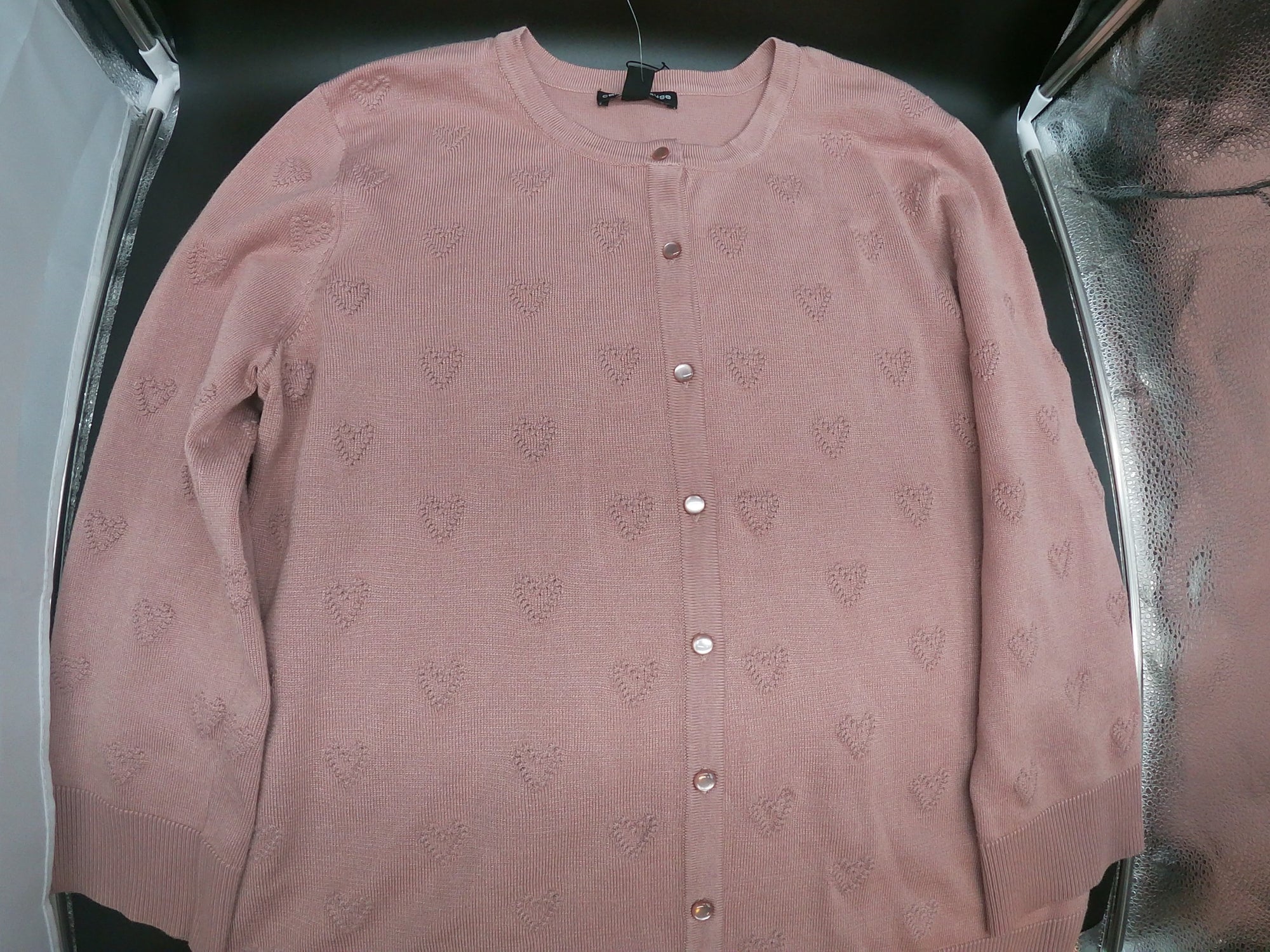 Cable and Gauge Blush Heart Embroidered Sweater