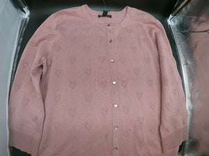 Cable and Gauge Blush Heart Embroidered Sweater