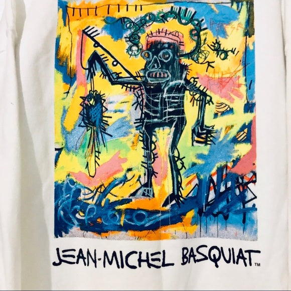 White 'Untitled' Abstract Art Hoodie (Size Small) - RetailResaleShop