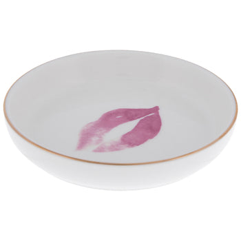 Lipstick Kiss Round Jewelry Dish