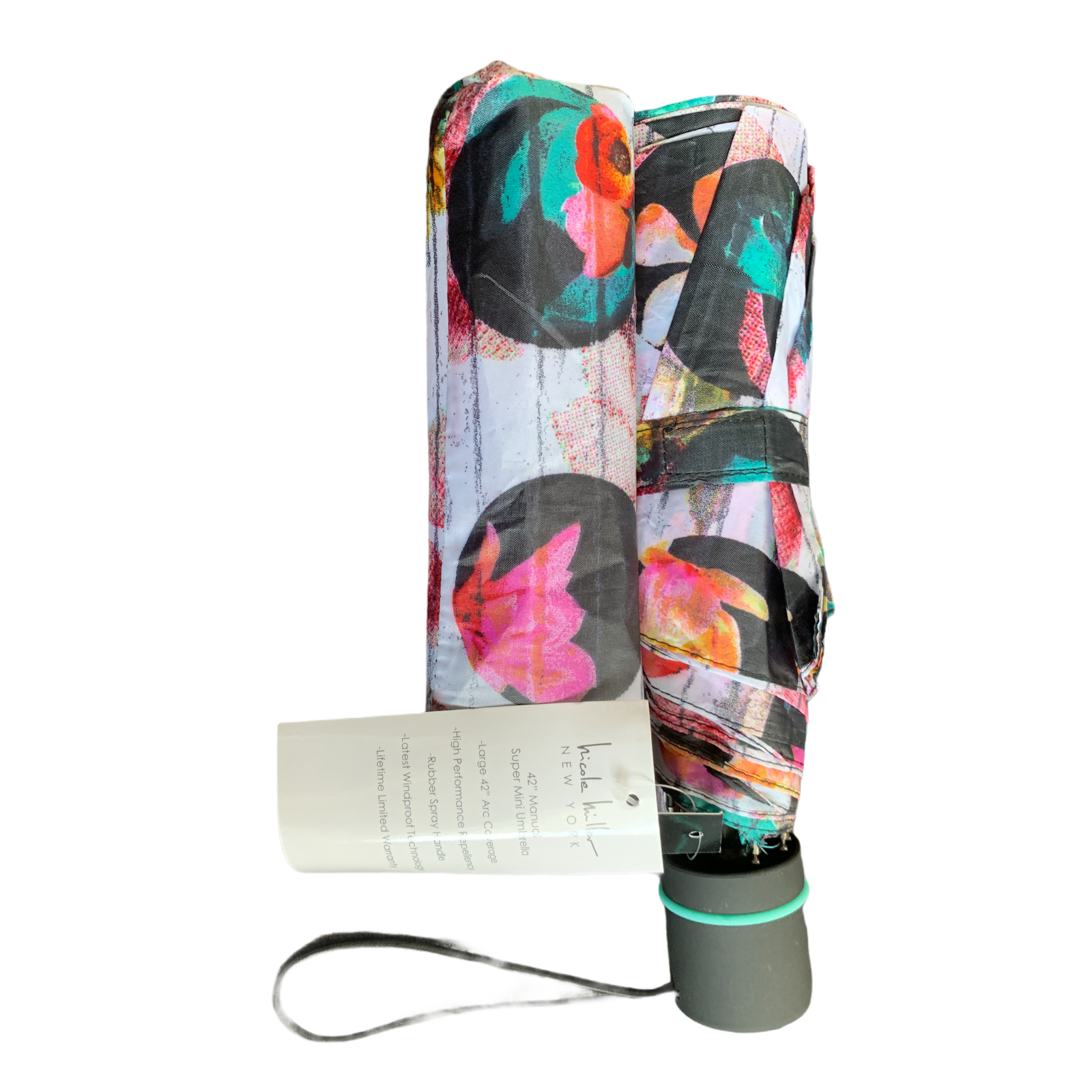 Nicole Miller Floral 42" Manual Super Mini Umbrella