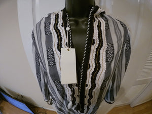 l Blue & White Embroidered Caftan Size XS