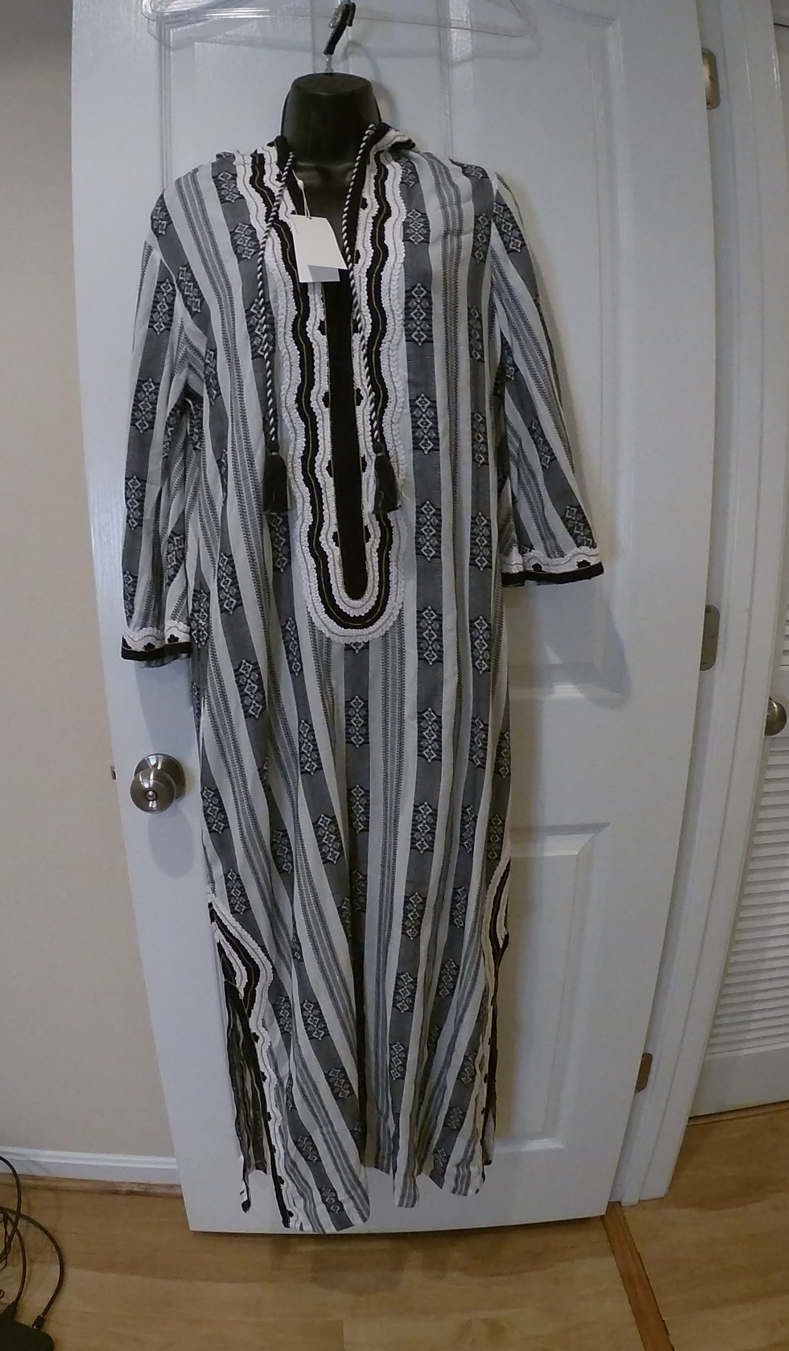 TB Royal Blue & White Embroidered Caftan Size XS