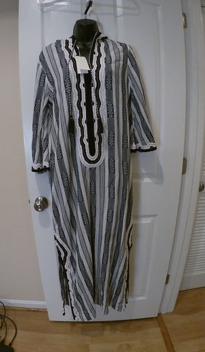 TB Royal Blue & White Embroidered Caftan Size XS