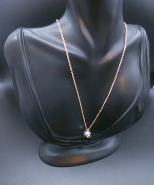 TB Grey Pearl Chain Necklace