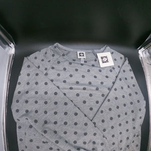 Charcoal Heather Grey Polka Dot Knitted Top (Size Medium)
