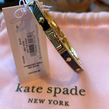 Kate Spade Make Me Blush Enamel Idiom Bangle Bracelet in Pink