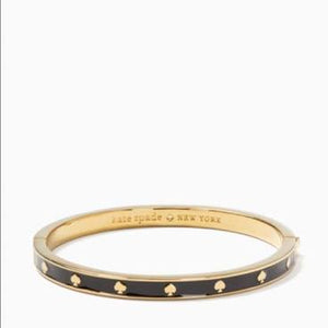 Spot the Spade Enamel Hinged Bangle Bracelet (Black)