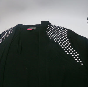 VINCE CAMUTO Studded Shoulder Black Cardigan