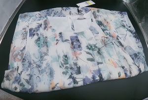 CALVIN KLEIN Floral Pleated Bubble Hem Top