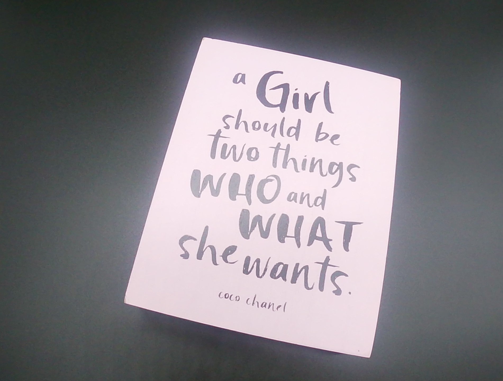 COCO CHANEL "A Girl Should Be Two Things Who And What She Wants" Pink Wall/Office Decor