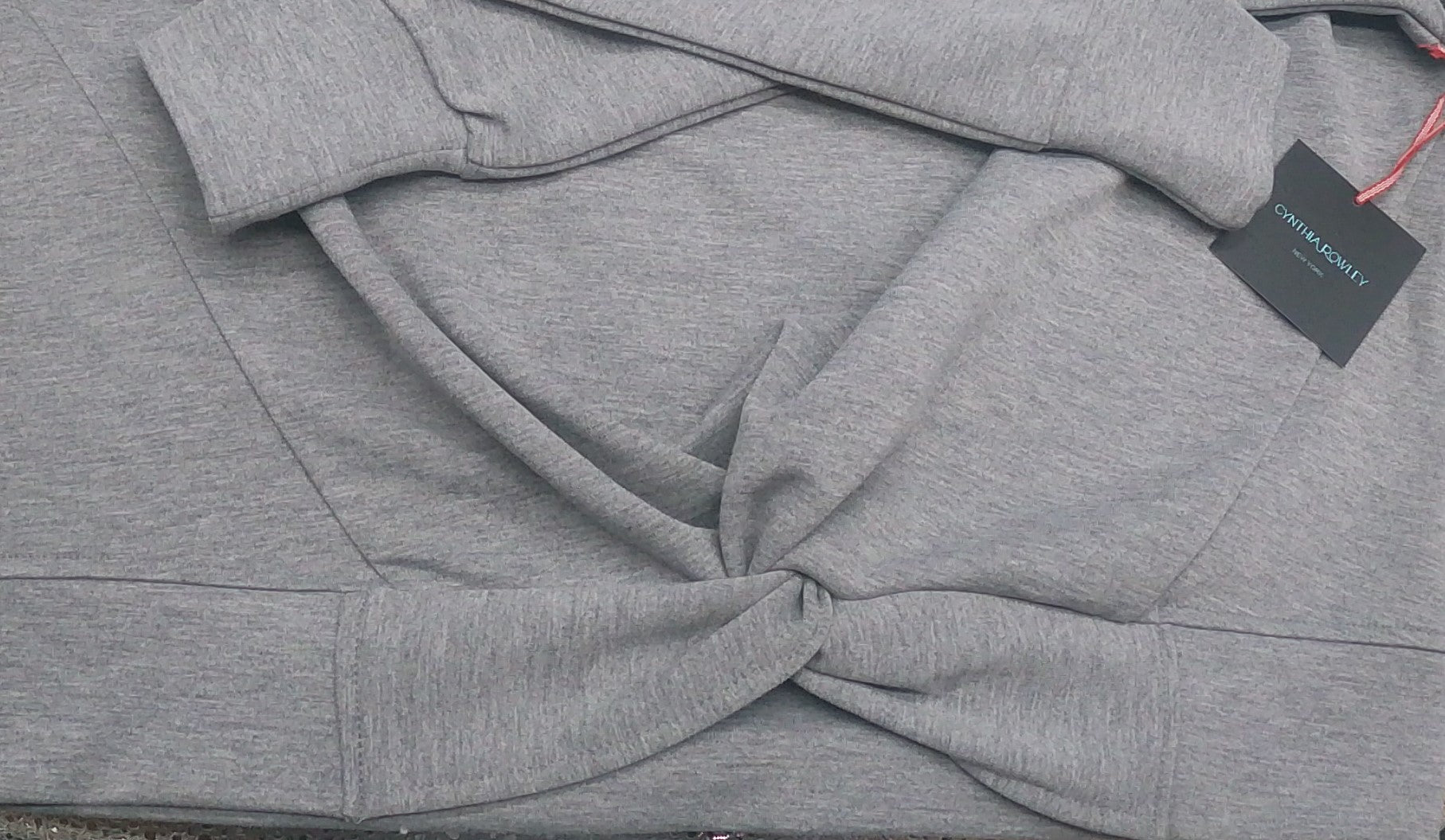 Cynthia Rowley Grey Knotted Pullover Sweatshirt