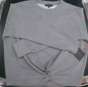 Cynthia Rowley Grey Knotted Pullover Sweatshirt