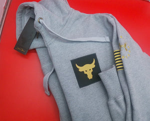 UNDER ARMOUR Project Rock (Dewayne Johnson) Veteran's Day Full-Zip Light Grey Hoodie