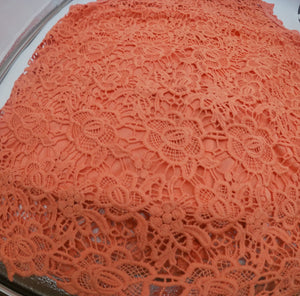 ﻿NANETTE NANETTE LEPORE﻿ Peach Floral Embroidered Lace Mockneck Top
