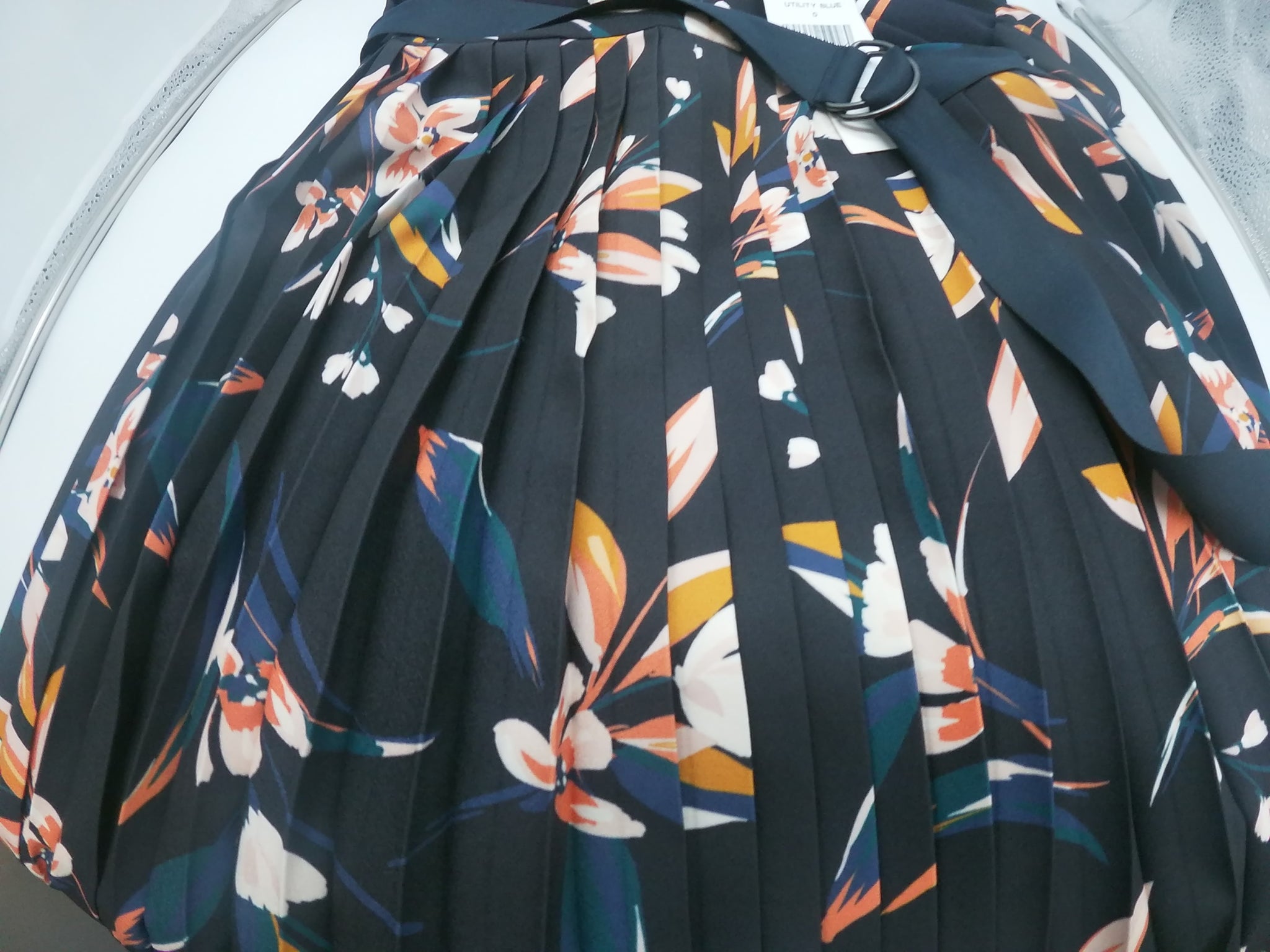 utility dress with pleated skirt Pleated-skirt utility dress