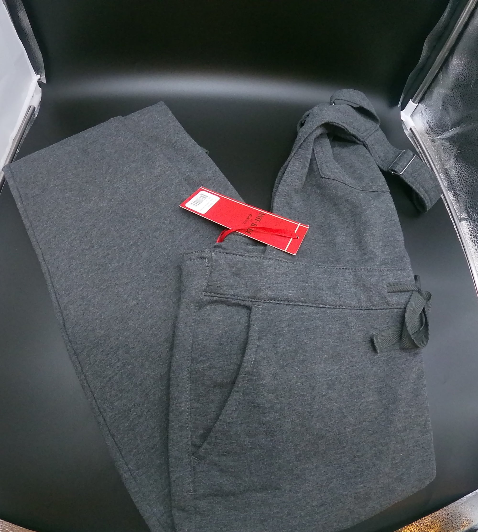 Charcoal Heather Grey Jersey Knit Overalls (Size Medium