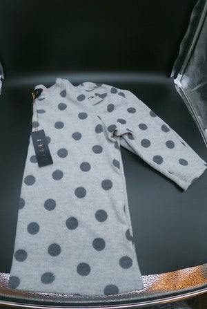 ANTHROPOLOGIE ﻿W5﻿ Grey Polka Dot Fleece Top