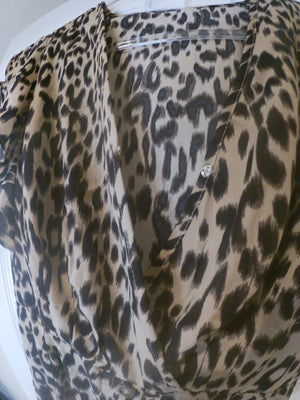 Fit & Flare Ruffle Leopard Print Dress