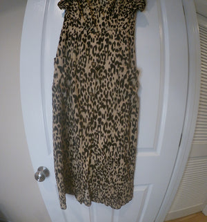 Fit & Flare Ruffle Leopard Print Dress