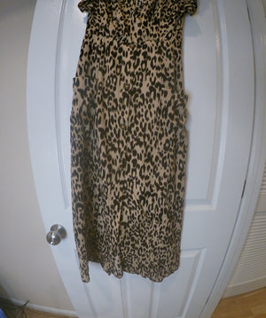 Fit & Flare Ruffle Leopard Print Dress