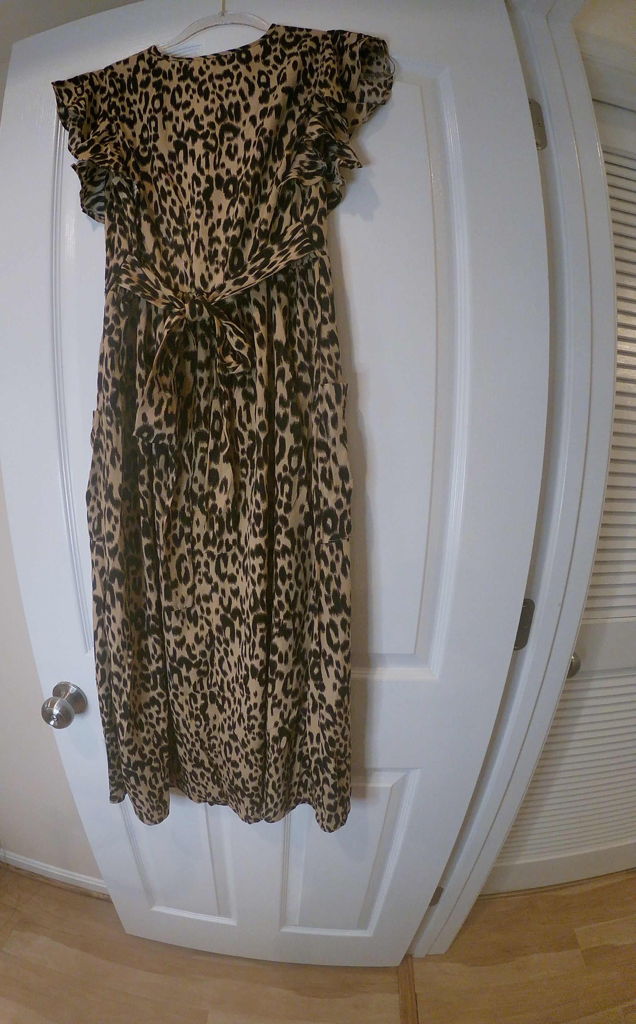Fit & Flare Ruffle Leopard Print Dress - RetailResaleShop Fit & Flare Ruffle Leopard Print Dress - RetailResaleShop