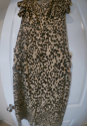 Fit & Flare Ruffle Leopard Print Dress
