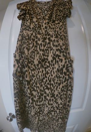 Fit & Flare Ruffle Leopard Print Dress