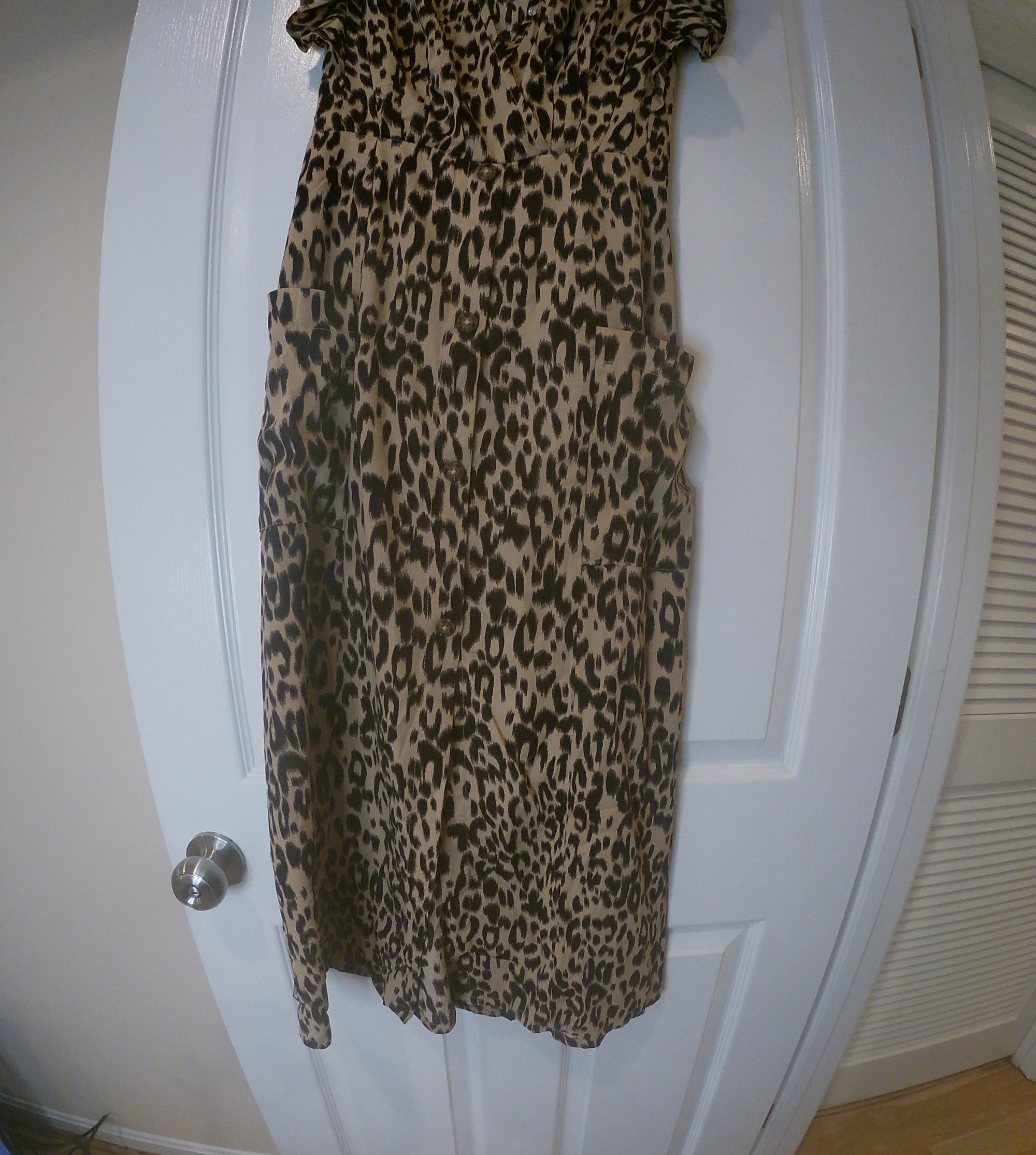 Fit & Flare Ruffle Leopard Print Dress