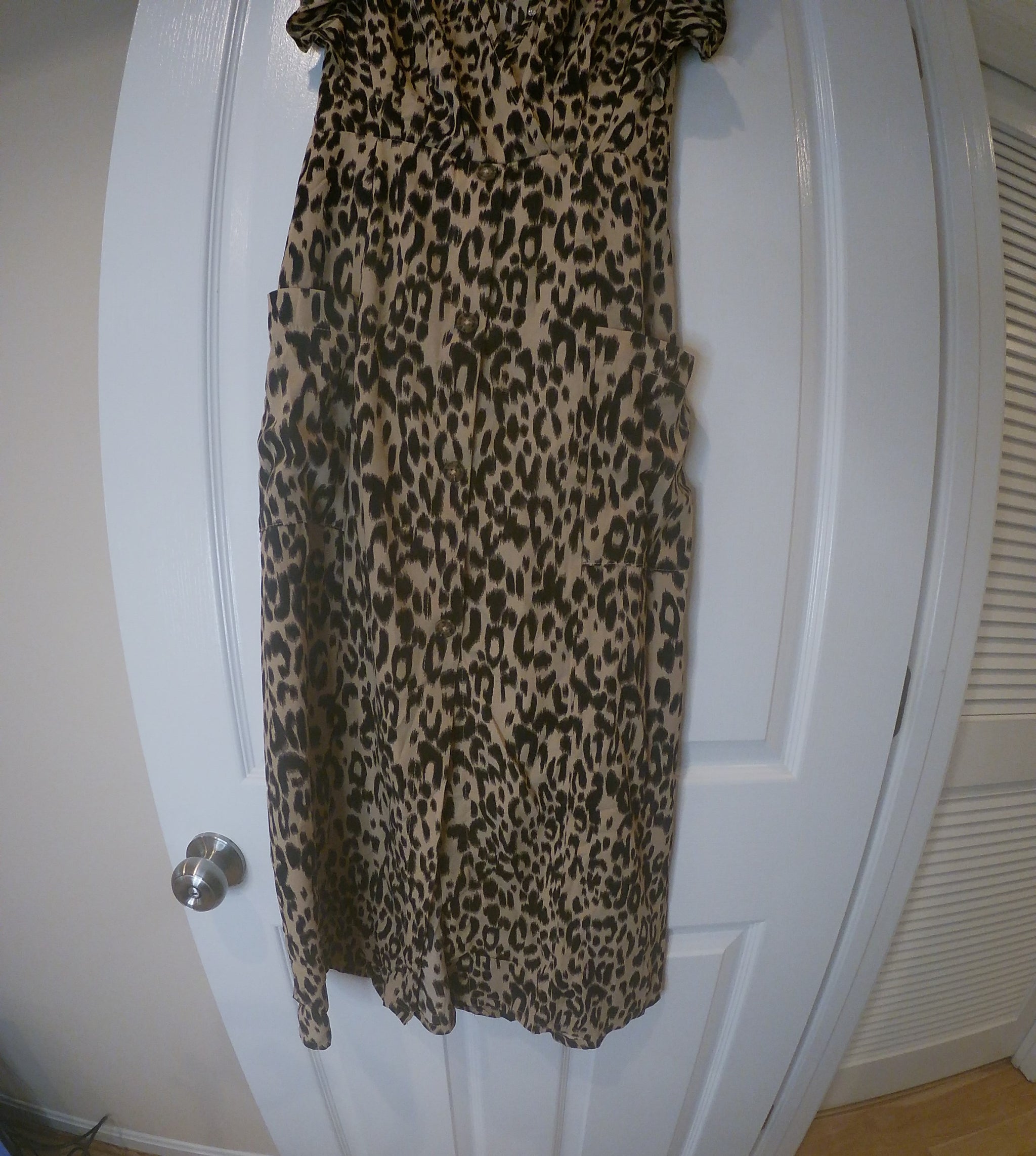 Fit & Flare Ruffle Leopard Print Dress - RetailResaleShop Fit & Flare Ruffle Leopard Print Dress - RetailResaleShop
