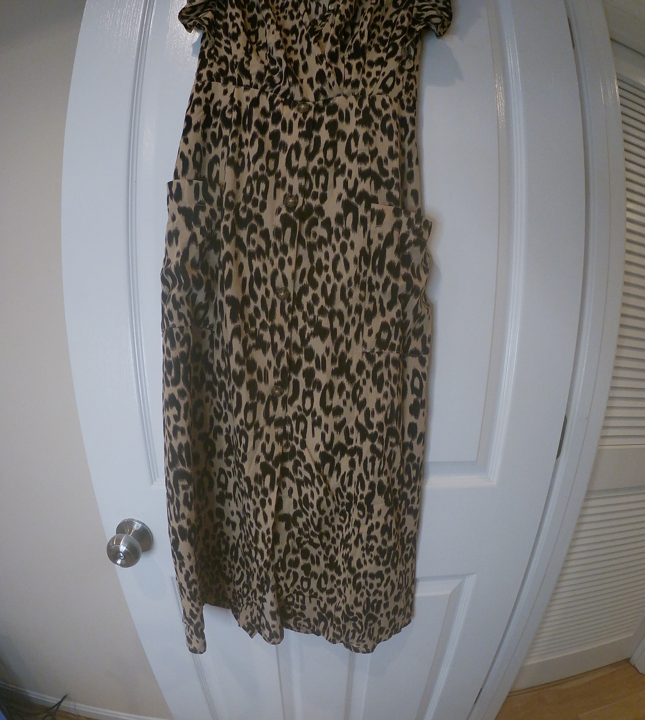 leopard print fit and flare dress leopard print fit & flare open back dress Animal / Large main image 0