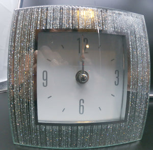 TAIZHOU ART & HOME CO. , LTD. Sparkly Silver Glitter Mirrored Clock