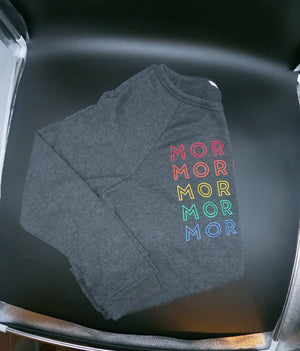 Charcoal Heather Grey Rainbow "More Love" Knitted Top (Size Medium)