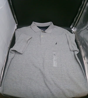 NAUTICA Grey Classic Fit Performance Deck Polo